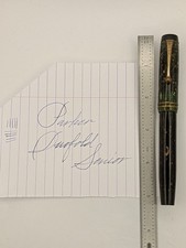 Parker Senior Duofold Jade Fountain Pen 14k Gold Nib Restored % picture