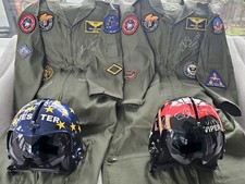 Top Gun 1986 Signed Replica Pilots helmets & Pilot suits. Monopoly events COA picture