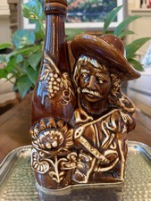 Vintage Bennington Pottery Glazed Yellow ware Liquor Bottle, “Coachman” c. 1850 picture