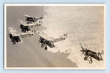 RPPC 1917. WWI FORMATION OF BRITISH FIGHTERS FLYING OVER MALTA.  POSTCARD picture