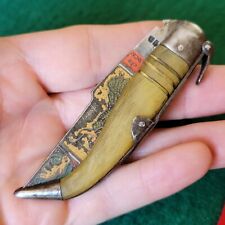 Old Vintage Antique Toledo Spain Horn Clasp Navaja Locking Pocket Knife picture