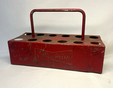 Vintage Champion CT-446 Aircraft Aviation Spark Plug Holder Tray Red Metal picture