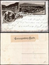 Litho Postcard Tetschen Bodenbach Decín Obergrund Hut Imperial View Greeting from 1907 picture