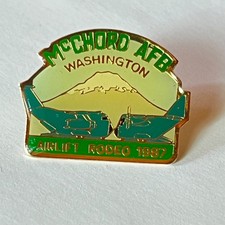 VTG McChord AFB Airlift Rodeo Military Enamel Lapel Pin Washington picture