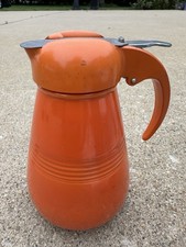 vintage Harlequin Syrup Pitcher in red  orange Homer Laughlin China Co 1940–1941 picture