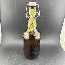 Vintage Grolsch Lager Beer Bottle - Rare Amber Glass with Porcelain Stopper picture