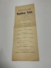 MASSACHUSETTS 1887 REPUBLICAN TICKET AMES GOVERNOR JOHN Q.A. BRACKETT LT GOV. picture