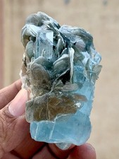 100g Blue Aquamarine Crystal with Muscovite Mica–Natural Specimen Chumar Bakhoor picture