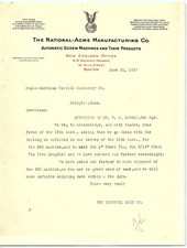 1917 National-Acme Mfg. Co. letterhead for screw machines picture