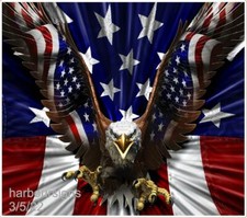 American Flying Attack Eagle Flag DECAL (CHOOSE YOUR SIZE) Car RV Truck Sticker picture
