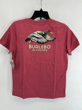 Burlebo Youth Boys Duck Hunting Graphic T Shirt Red NWT Size L / 10-12 picture