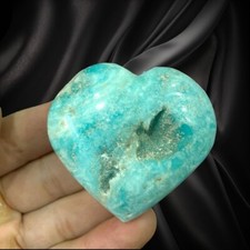 Blue aragonite heart healing crystal natural handmade picture