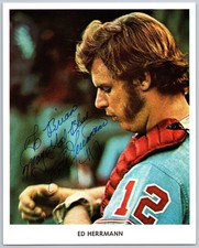 Ed Herrmann Signed Autographed Photo Baseball Player Catcher #12 Inscribed picture