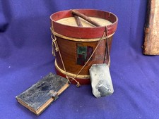 ANTIQUE CIVIL WAR ERA CHILDS DRUM & STICKS FINGER LAKES 1866 BIBLE 2 TIN TYPE picture