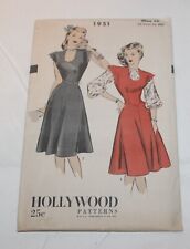 VTG Hollywood Pattern 1951 Sz 12 Bust 30 Hip 33 Misses Dress picture