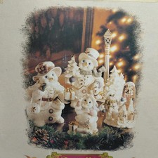 Grandeur Noel Porcelain Snowman Family Collectors Edition 2001 Christmas Decor picture