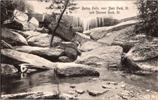 Vintage Postcard Bailey Falls near Deer Park & Starved Rock IL Iliinois    B-458 picture