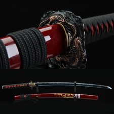 40.6inch Japanese Katana Handmade Clay Tempered T10 Steel Real Hamon Sharp Sword picture