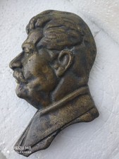 Vintage Soviet USSR  Bas Relief  bust  Stalin BRONZE picture