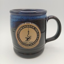 Deneen Pottery Heimansohn  Mug From Furs to Steel 125th Black Blue Drip Glaze picture