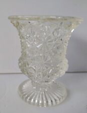 Daisy & Button Clear Toothpick Holder EAPG Yellow Tinge 2.5