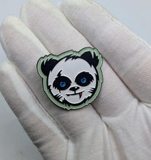 Cute Spooky Vampire Panda Bear Face Instructure Enamel Lapel Pin picture