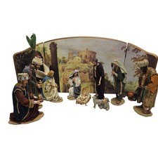 Vintage Kirkland Signature Nativity Set 404603 20 Piece Fabric Mache picture