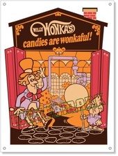 1970's Vintage Willy Wonka Quaker Candy Store Display Banner Sign Reproduction picture