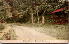 Postcard Rustic Shelter on Mountain Road 1913 picture