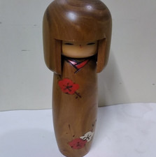Usaburo Kokeshi Hand-drawn floral Original Kokeshi Wooden Dolls Folk Toy from JP picture