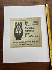 Vintage Gibson Mandolin Co. Ad Poster - Mandola Lutes Harp-Guitars USA picture