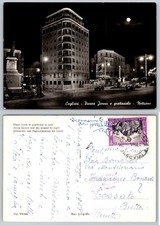 Continental Cagliari Piazza Jenna Grattacielo Night View Postcard picture