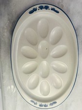 Pfaltzgraff Yorktowne Deviled Egg Platter Tray 12.5” x 8” Holds 12 Eggs picture