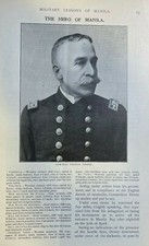 1898 Admiral George Dewey Hero of Manila Bay Spanish American War illustrated picture
