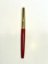 Vintage Gold & Red Waterman Fountain Pen 14K Nib Rare Color picture