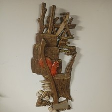 Vintage Burwood Wall Decor Squirrel With Axe Neat Old School Cool Wall Art picture