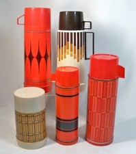 Vintage Lot Of 5 Thermoses: Aladdin’s, Thermos & Tru-Test ~ All Nice and Clean picture