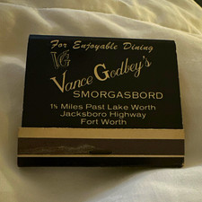 Vintage Vance Godbey's Smorgasbord Restaurant Matchbook Fort Worth TX picture