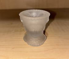 Vintage LG Wright Frosted Glass Three Faces Open Salt Cellar picture