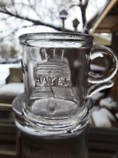 1876 Rutherford B. Hayes & William Wheeler Campaign Glass Mug - Adam Glass Works picture