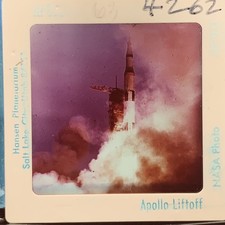 NASA Apollo Saturn V Rocket Liftoff Launch Vintage 35mm Slide Space Photo picture