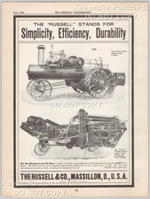1906 Russell Co. Massillon OH Steam Traction Engine & Cyclone Thresher Print Ad picture