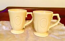 Dine by HD Designs Lovely Pair Of Yellow Pedestal Mugs Cups picture