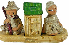 Vintage Grandma Grandpa Outhouse Shack Plastic Salt and Pepper Shakers picture