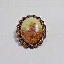 VENTAGE BROOCH, VICTORIAN MAN & WOMAN COURTING? MADE IN WESTERN GERMANY picture