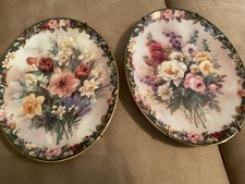 2 Lena Liu Floral Cameo's Plates - 1st and 2nd in Series picture