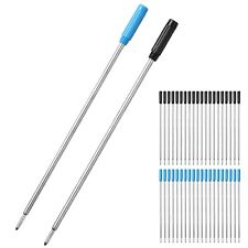 20Pcs L:4.5 In Medium Point Refills For Cross Style Ballpoint Pen Black/Blue Ink picture