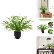 Briful Artificial Palm Plant 15'' Matte Black Pot Fake Plant picture