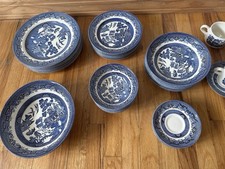 Collectible Churchill Blue Willow Dishware 53 Pieces picture