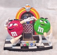 Original M&M's Rock n Roll Cafe Jukebox Candy Dispenser Red & Green Dancing picture
